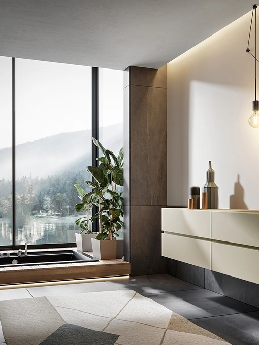 Mobile da Bagno sospeso Nike 006 laccato opaco Ecrù di Edoné