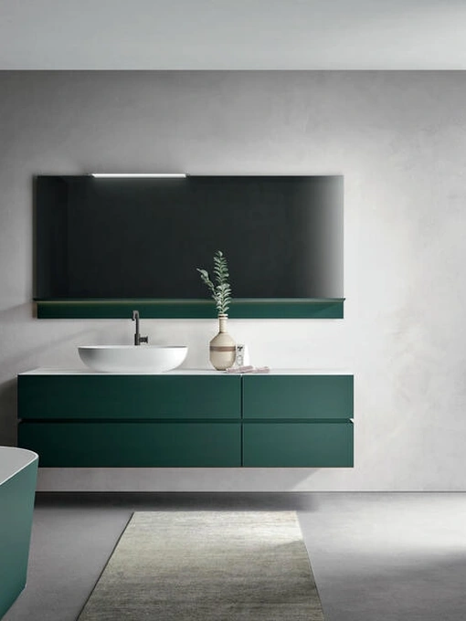 Mobile da Bagno sospeso laccato opaco Foresta Nike 2324 di Edoné