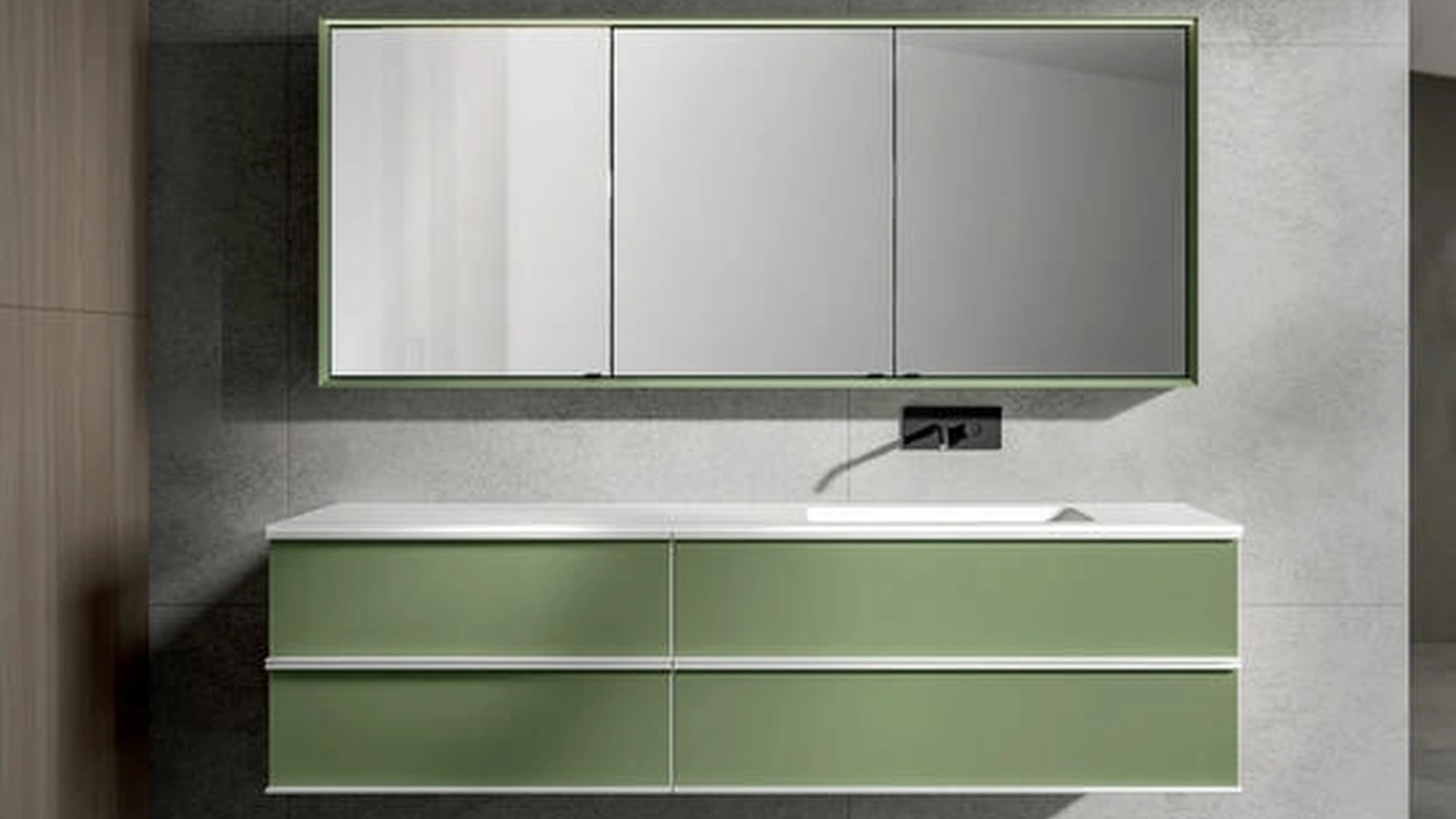 Mobile da Bagno sospeso laccato opaco Cactus Rea 010 di Edoné