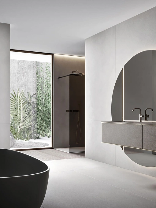 Mobile da Bagno sospeso Rea 2311 finitura Warm by Kerakoll di Edoné