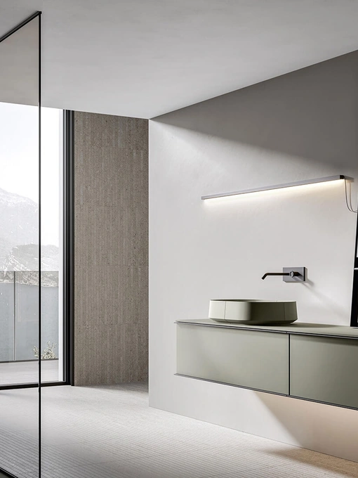 Mobile da Bagno sospeso Rea 2315 laccato opaco Argilla di Edoné