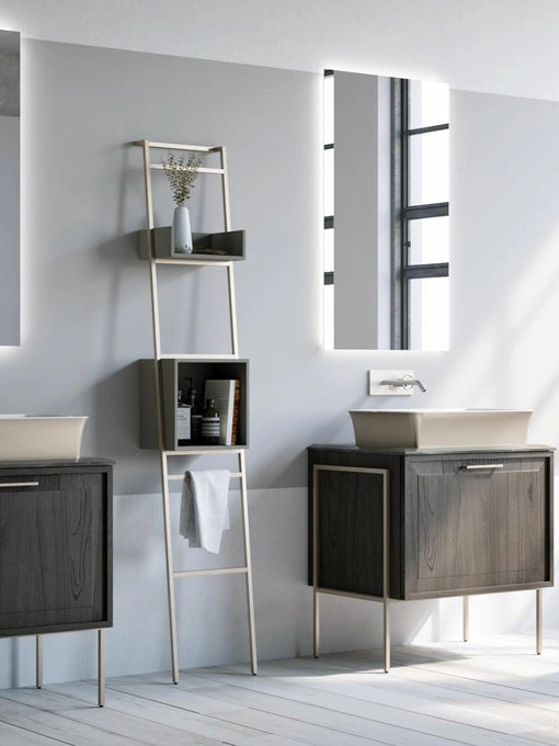 Mobile da Bagno a terra Roma 06 in legno Paraiso Piombo di Puntotre