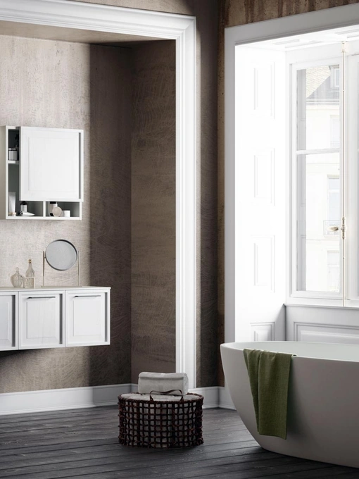 Mobile da Bagno sospeso in legno Paraiso Bianco Roma 09 di Puntotre