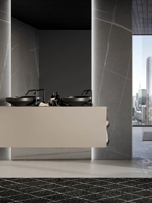 Mobile da Bagno sospeso in laccato opaco corda Sail 01 di Birex