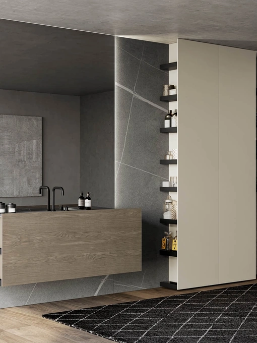 Mobile da Bagno sospeso in essenza rovere cenere Sail 03 di Birex