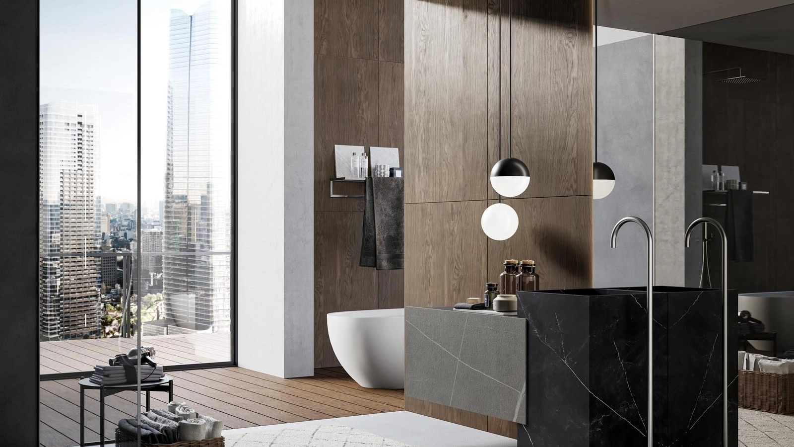 Mobile da Bagno a terra in gres Sail 05 di Birex