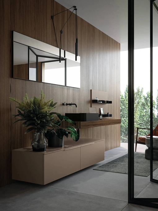 Mobile da Bagno sospeso laccato opaco Sistema Maniglia 16 di Puntotre