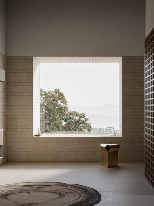 Mobile da Bagno sospeso in melaminico Noce Nazionale Sistema Maniglia 30 di Puntotre