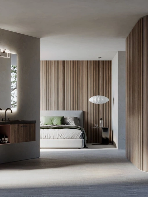 Mobile da Bagno sospeso in laminato Sistema Maniglia 32 di Puntotre