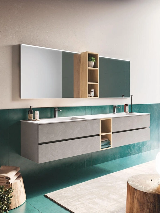 Mobile da Bagno sospeso in laminato Up & Down 01 di Puntotre