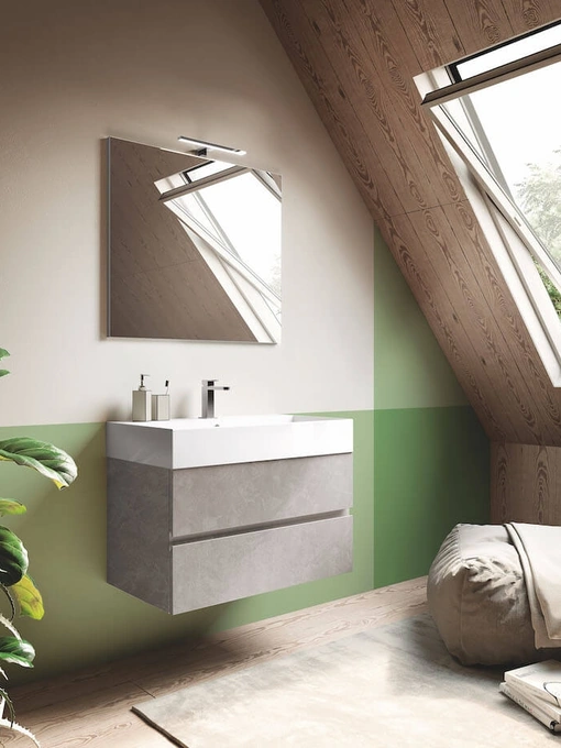 Mobile da Bagno sospeso in laminato Up & Down 12 di Puntotre