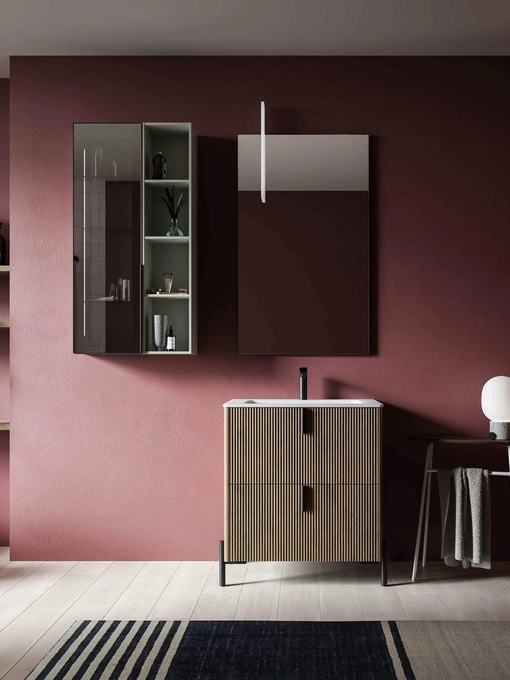 Mobile da Bagno a terra in polimerico finitura effetto legno Vertigo 05 di Puntotre