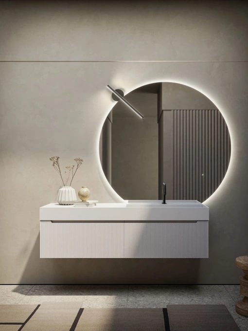Mobile da Bagno sospeso laccato opaco Bianco Vertigo Evolution 04 di Puntotre