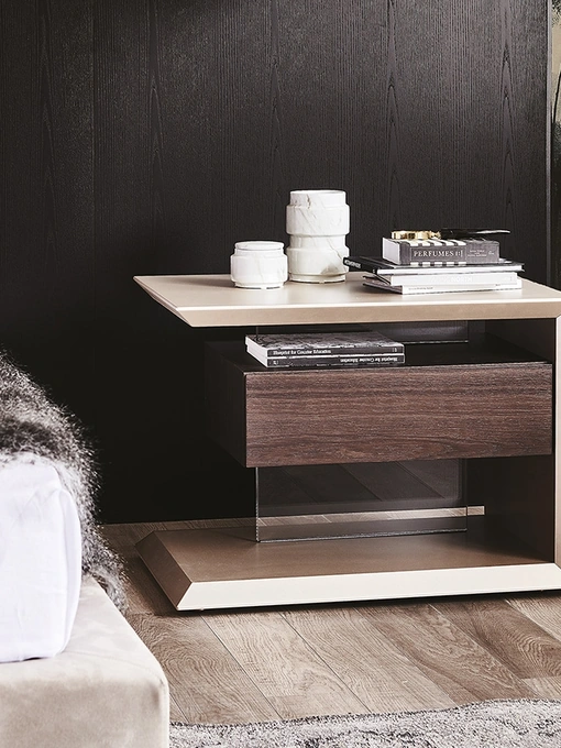 Comodino con cassetto in legno naturale Biagio di Cattelan Italia