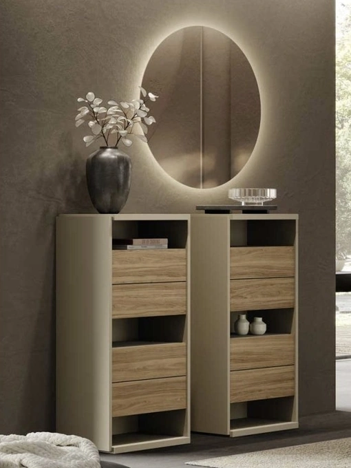 Cassettiera Wonder in laccato e bilaminato Noce di GF Interiors