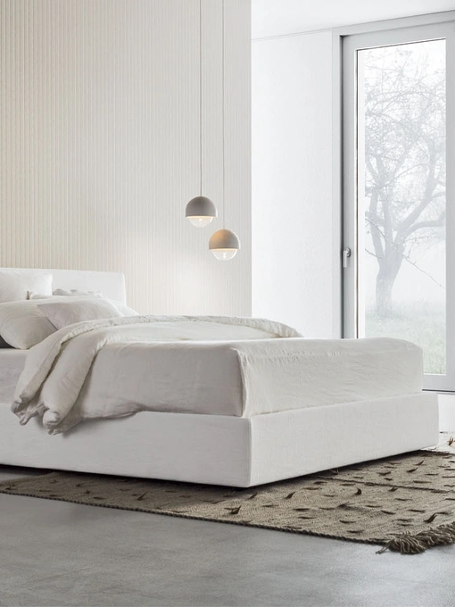 Letto in tessuto con box contenitore Beta Up di Pianca