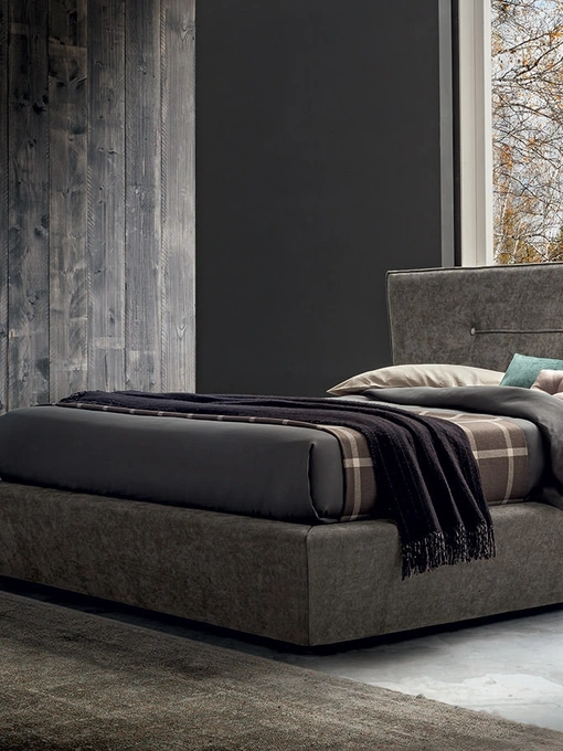 Letto in tessuto dalle linee geometriche Chris di Felis