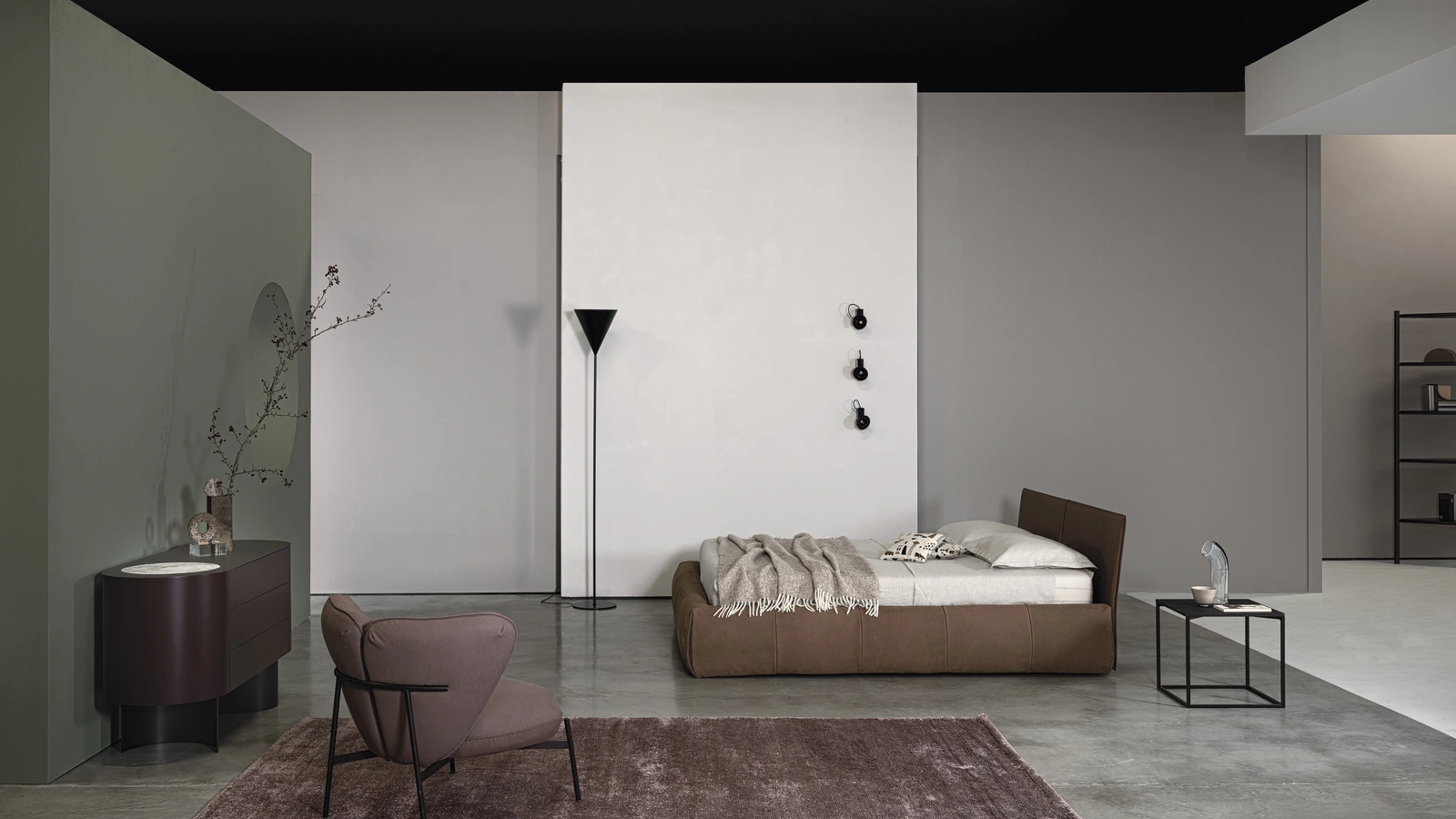 Letto in pelle Tab di Cierre Imbottiti