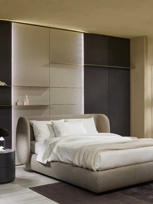 Letto imbottito Cosy con box contenitore di Sangiacomo