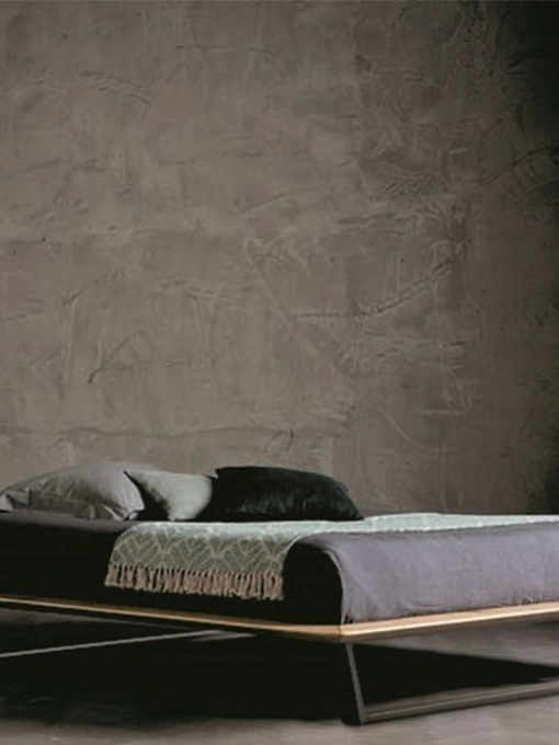 Letto in rovere con gambe in ferro Diamante Sommier di Alta Corte