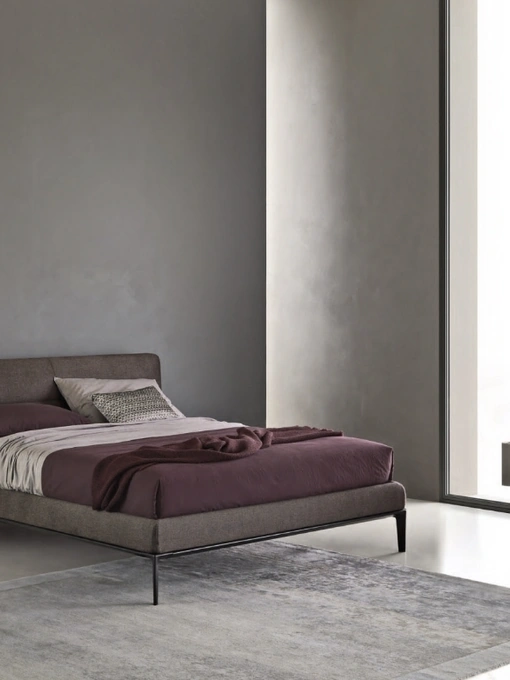 Letto in tessuto con testiera Dorian di Sangiacomo
