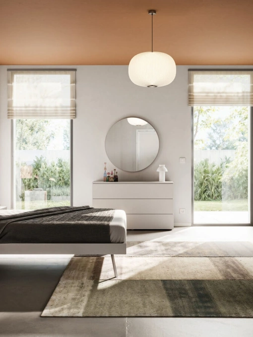 Letto matrimoniale Giako Basic 14 con testiera in tessuto di Orme