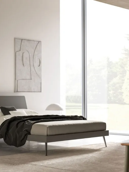 Letto Olivia Night 25 in laccato opaco Tufo di Orme