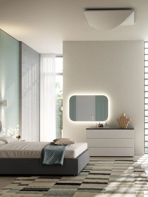Letto imbottito in tessuto Lenox Night 08 di Orme