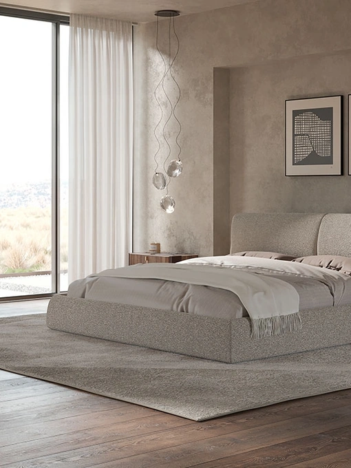 Letto Simon in tessuto imbottito di Cattelan Italia