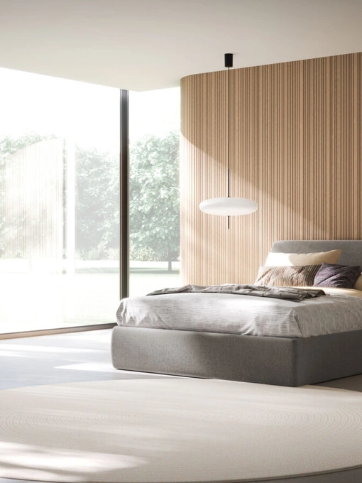 Letto Tessa Night 36 in tessuto imbottito di Orme