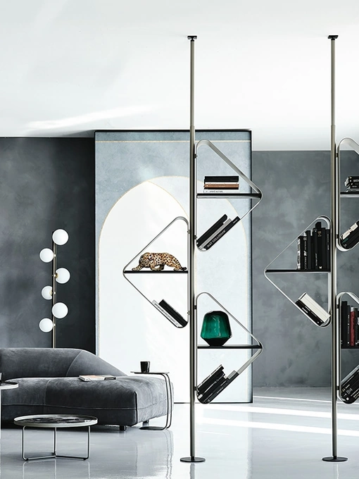 Libreria divisoria  in metallo con ripiani in legno Spinnaker di Cattelan Italia