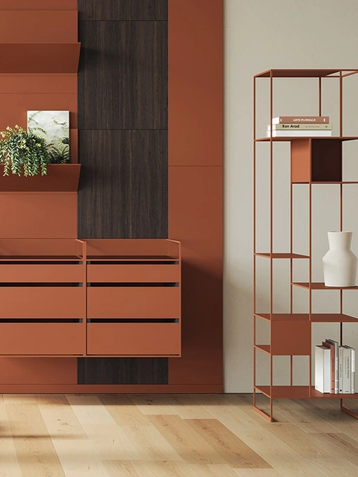 Libreria freestanding Levia Stand in metallo verniciato di Ronda Design