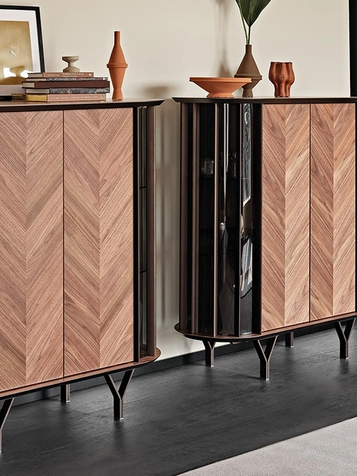 Madia Alta in legno con inserti metallici Costes di Cattelan Italia