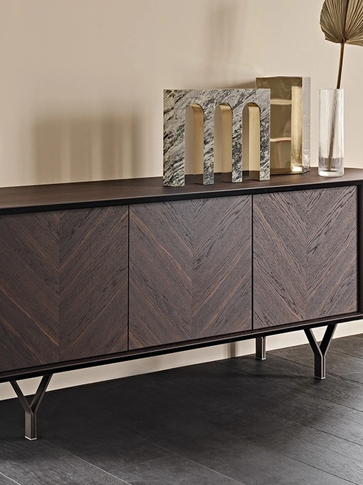 Madia in legno con inserti metallici Costes di Cattelan Italia