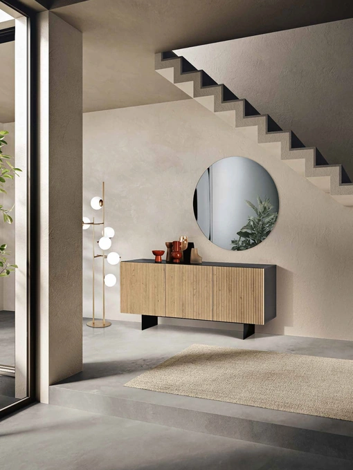 Madia Ronda con ante in MDF Rovere chiaro di Capodarte