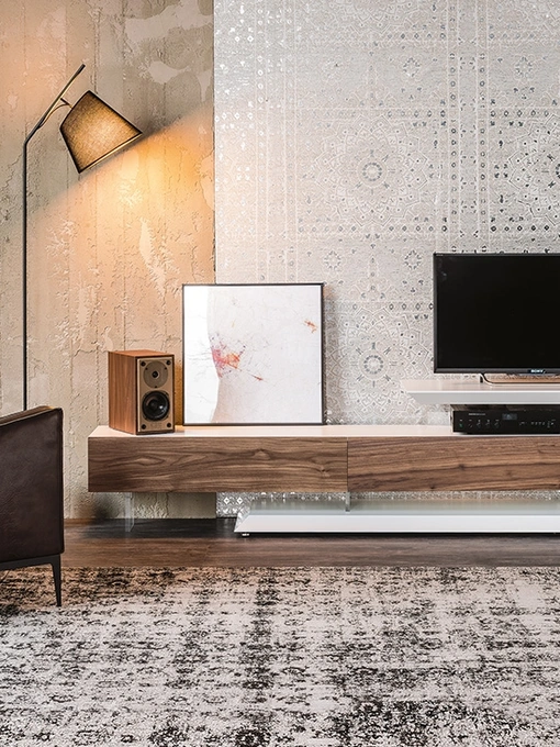 Mobile Porta Tv Link in legno laccato e Noce di Cattelan Italia