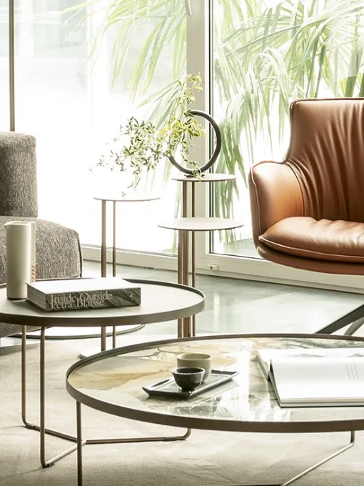 Poltroncina in pelle Rhonda Lounge di Cattelan Italia
