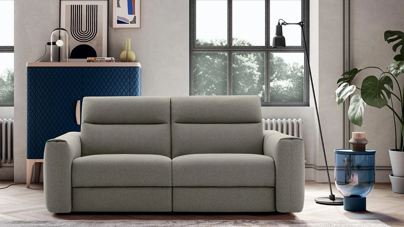 Divano lineare Creed con movimento relax di Felis