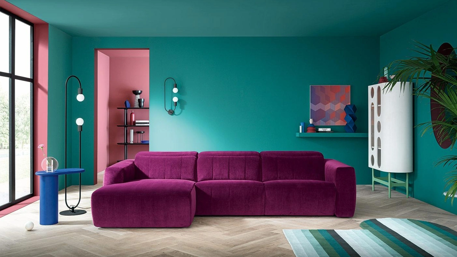 Divano relax con penisola Kensington di Felis