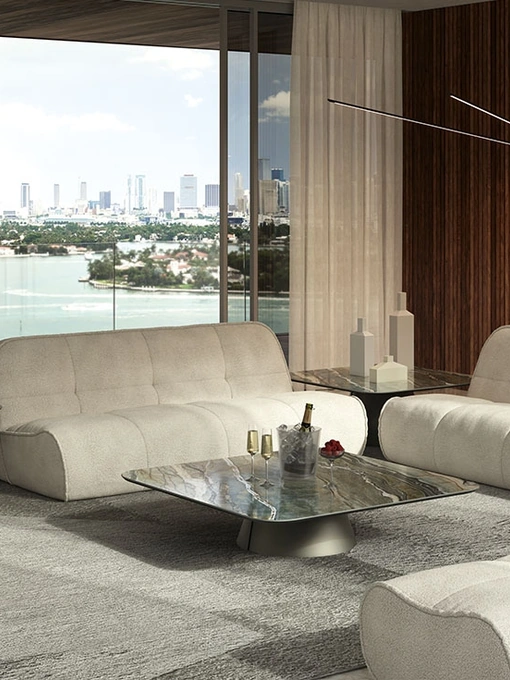 Salotto in tessuto imbottito Spencer di Cattelan Italia
