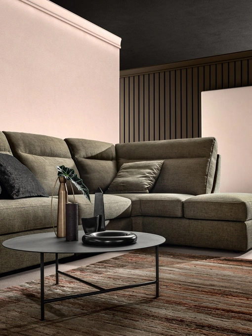Divano Relax angolare in tessuto Swing Slick di Samoa