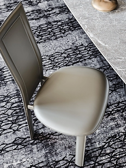 Sedia in acciaio con rivestimento in cuoio Lara di Cattelan Italia