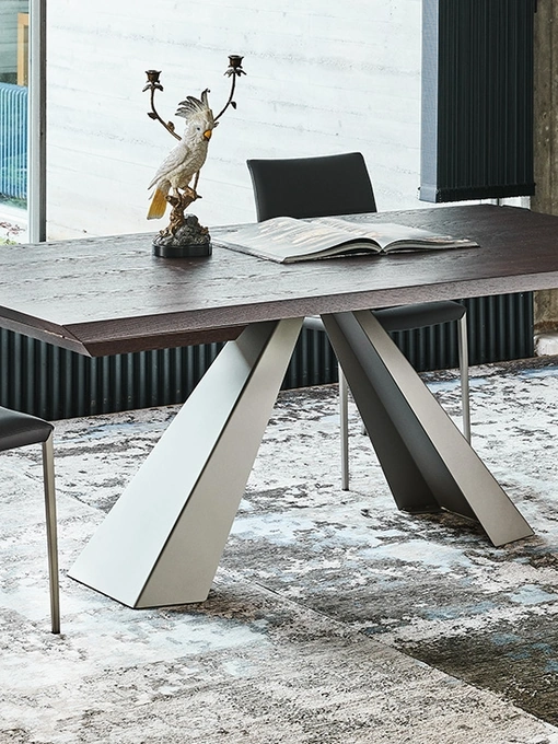 Sedia in pelle con schienale trapuntato Norma ML Couture di Cattelan Italia