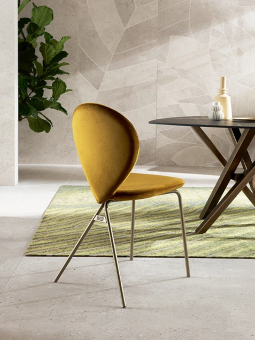 Sedia di design in velluto Perla di Riflessi