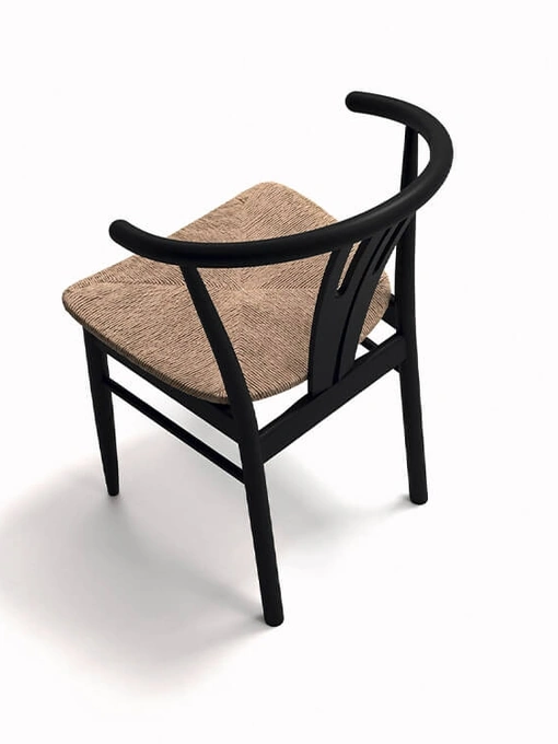 Sedia Queeny in faggio laccato nero di Arrital