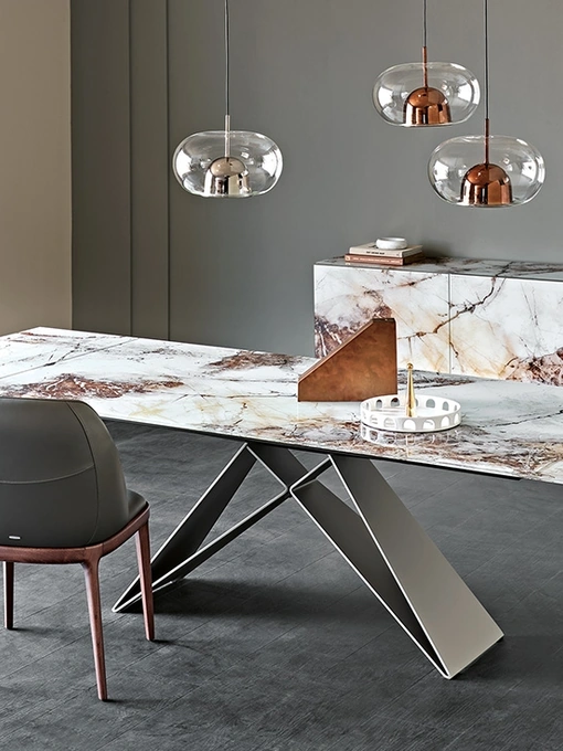 Tavolo allungabile in cristallo stampato Premier Crystalart Drive di Cattelan Italia