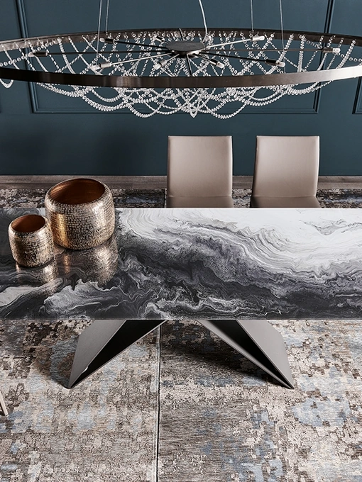 Tavolo in cristallo stampato Premier Crystalart di Cattelan Italia