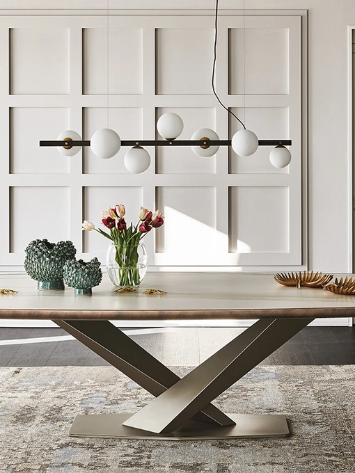 Tavolo rettangolare in ceramica con angoli arrotondati Stratos Keramik Premium di Cattelan Italia