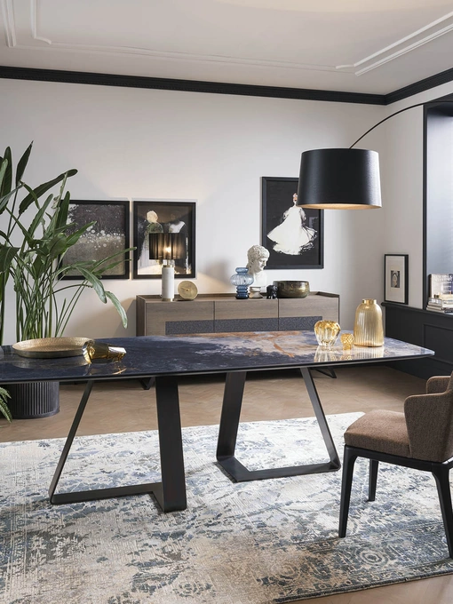 Tavolo Double con top in Ceramica di Alta Corte