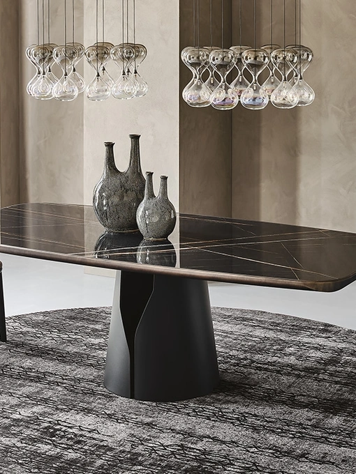 Tavolo in ceramica con base rotonda in acciaio Giano Keramic Premium di Cattelan Italia